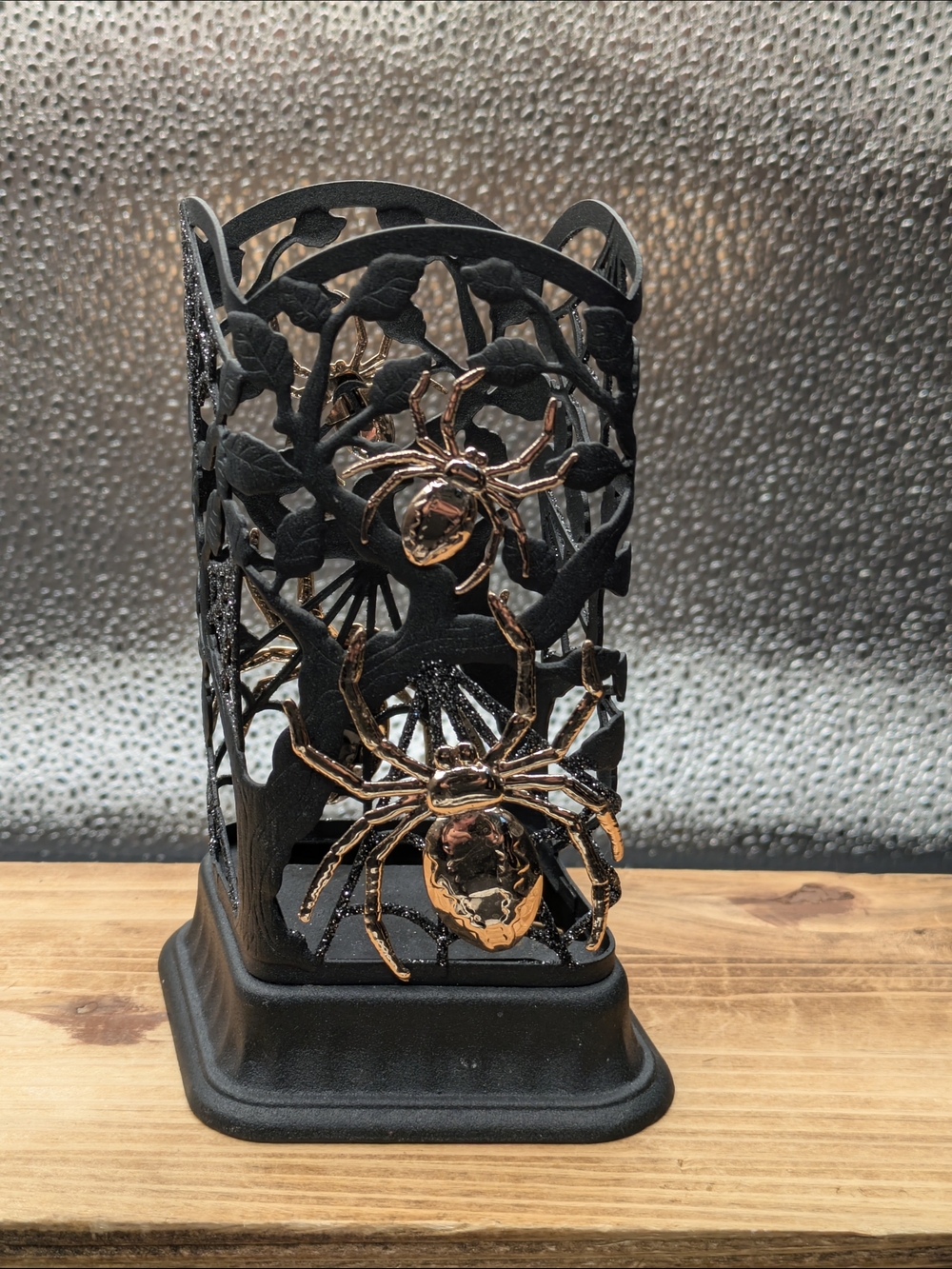 Bath & Body Works Black and Gold Spider Cutout Soap Dispenser Holder